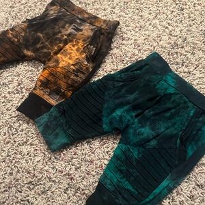 Posh Kiddos Stylish Kids Tie-Dye Bottoms - Green and Orange